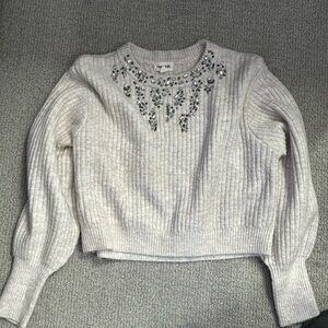 Open Edit Rhinestone Sweater